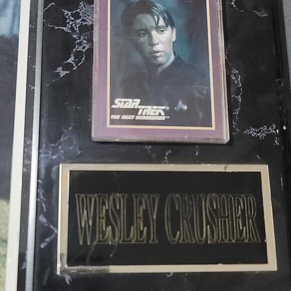 Vtg 1992 Paramount Pictures Star Trek The Next Generation Wesley Crusher Plaque - Picture 4 of 6